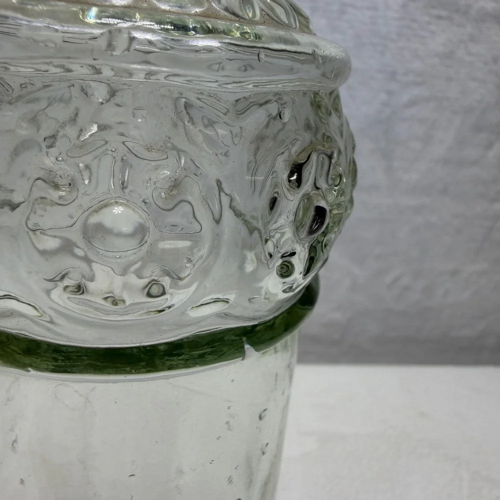 Williams Sonoma Clear Glass Hobnail Ribbed Decorative Bottle Cruet